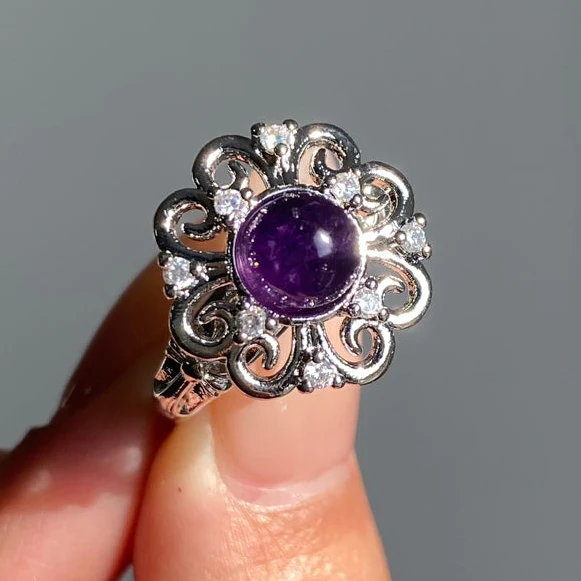Amethyst Fidget Spinner Ring
