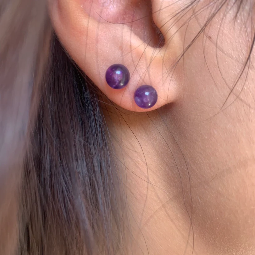 Amethyst Silver Earrings - Image 3