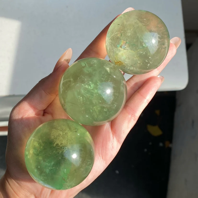 Apple Green Fluorite Spheres - Image 2
