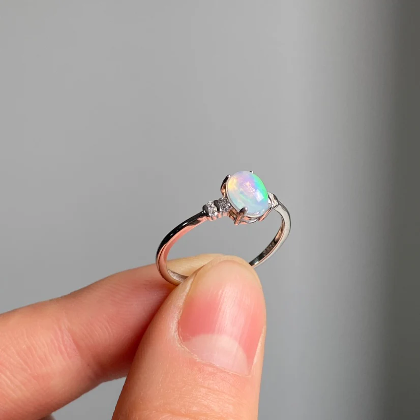 Australian Opal Sterling Silver Ring - Image 4