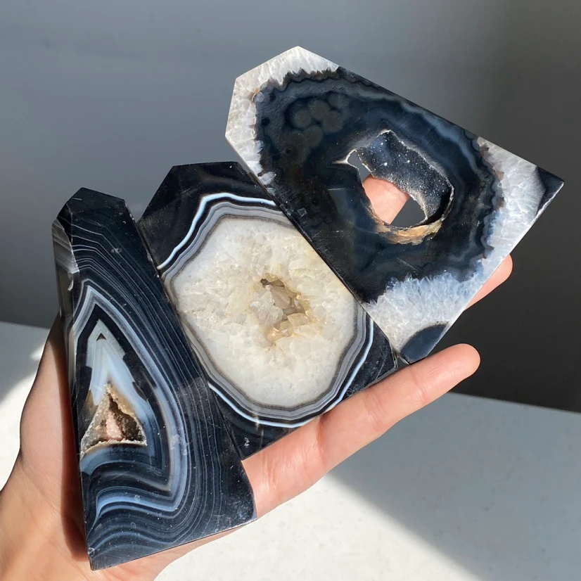 Black Agate Druzy Tower