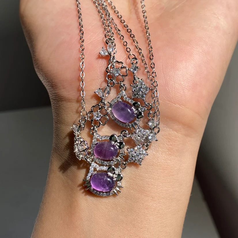 Hello Kitty Amethyst Necklace - Image 4