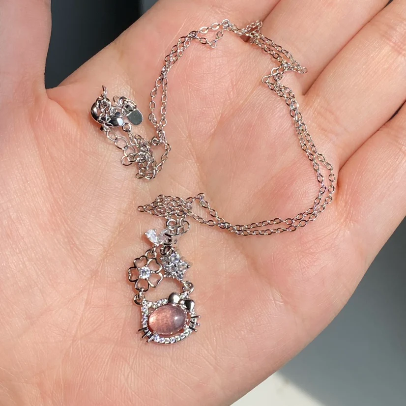 Hello Kitty Strawberry Quartz Necklace - Image 3