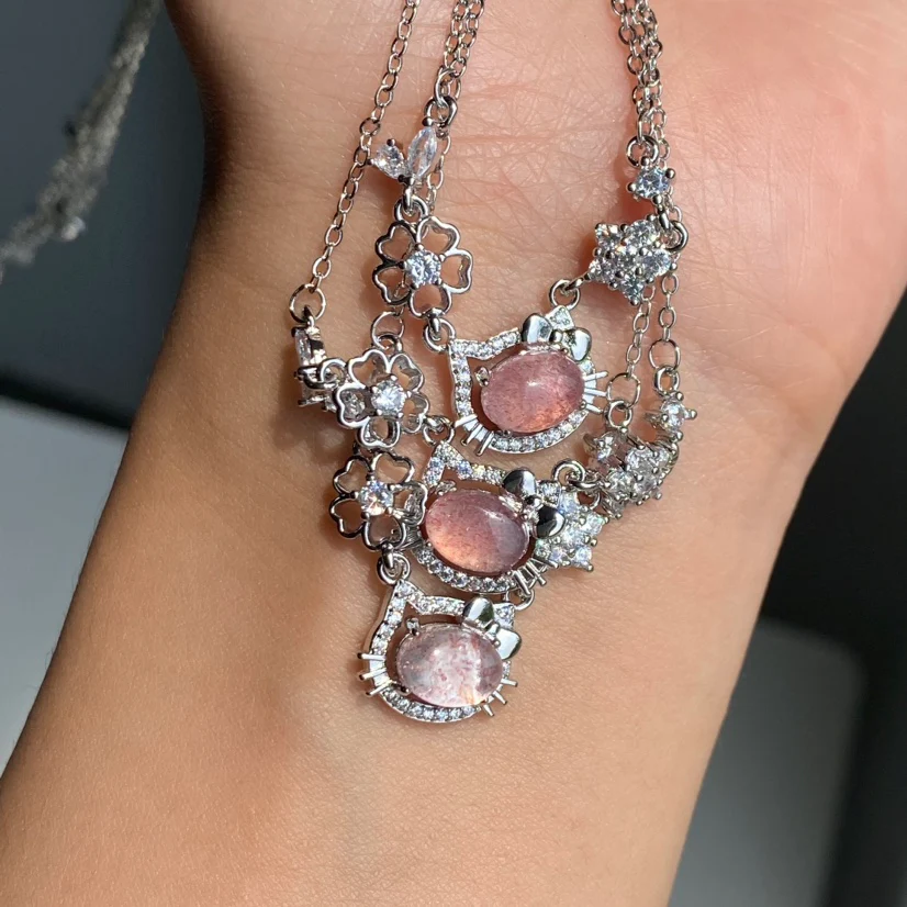 Hello Kitty Strawberry Quartz Necklace - Image 4