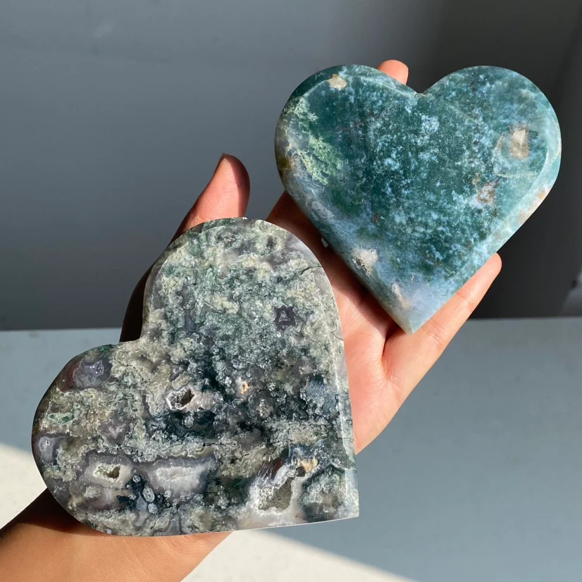 Moss Agate Heart Slab - Image 3