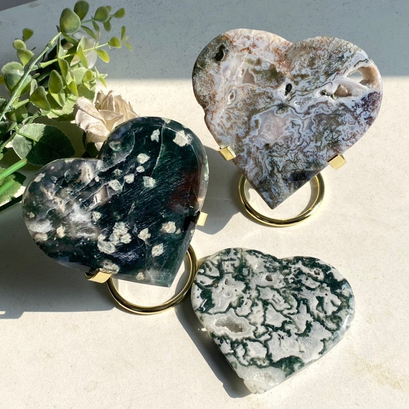 Moss Agate Heart Slab - Image 4