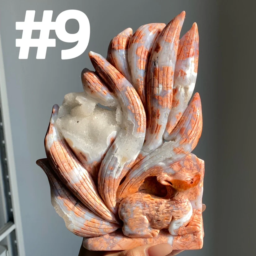 Big Pink Agate Carvings