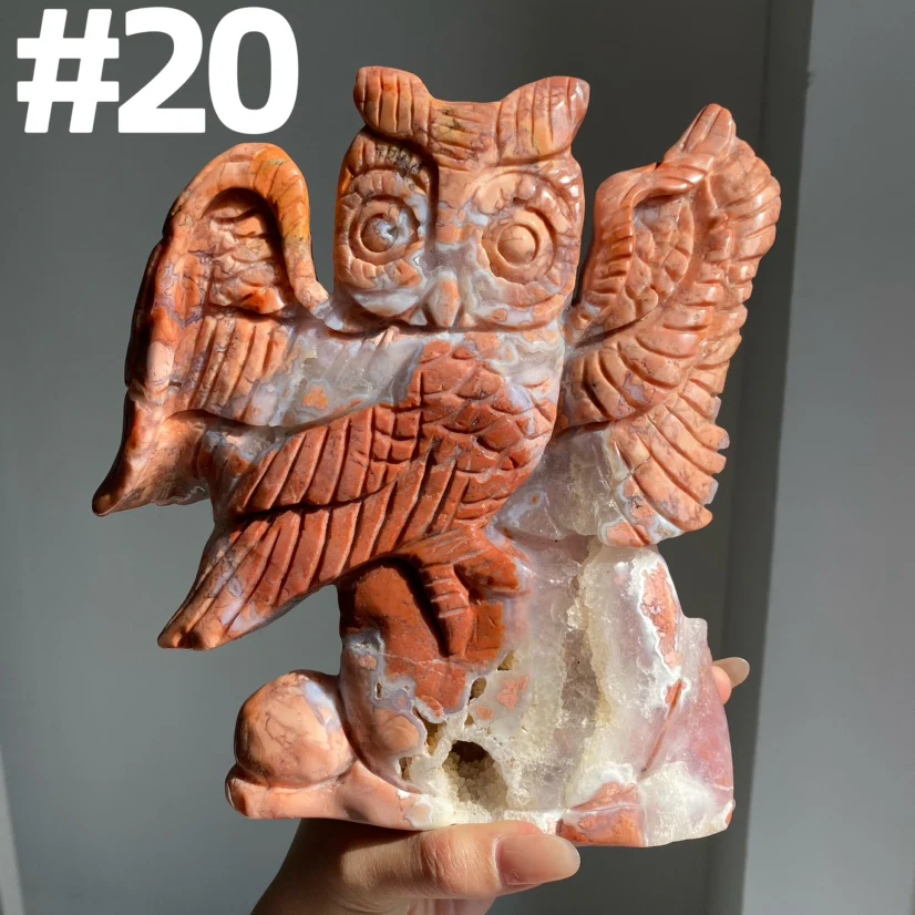 Big Pink Agate Carvings - Image 10
