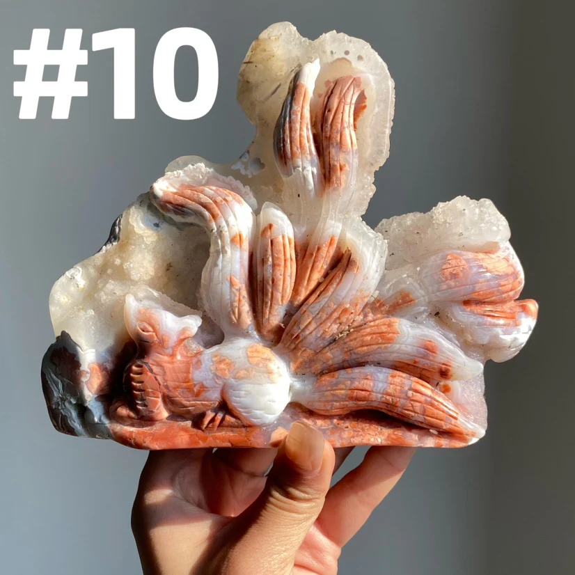 Big Pink Agate Carvings - Image 5