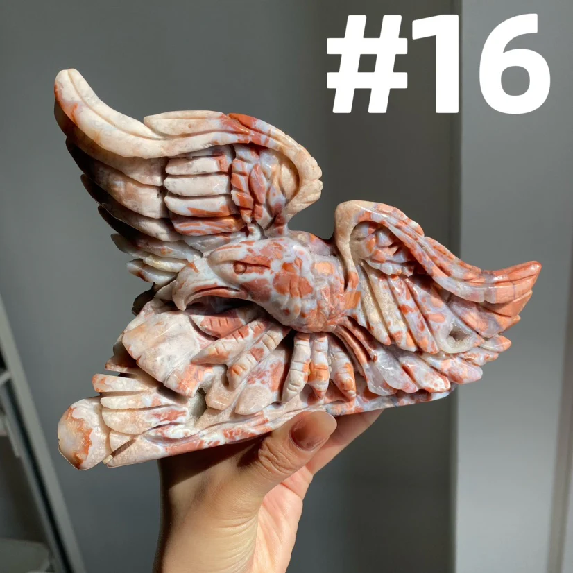 Big Pink Agate Carvings - Image 7