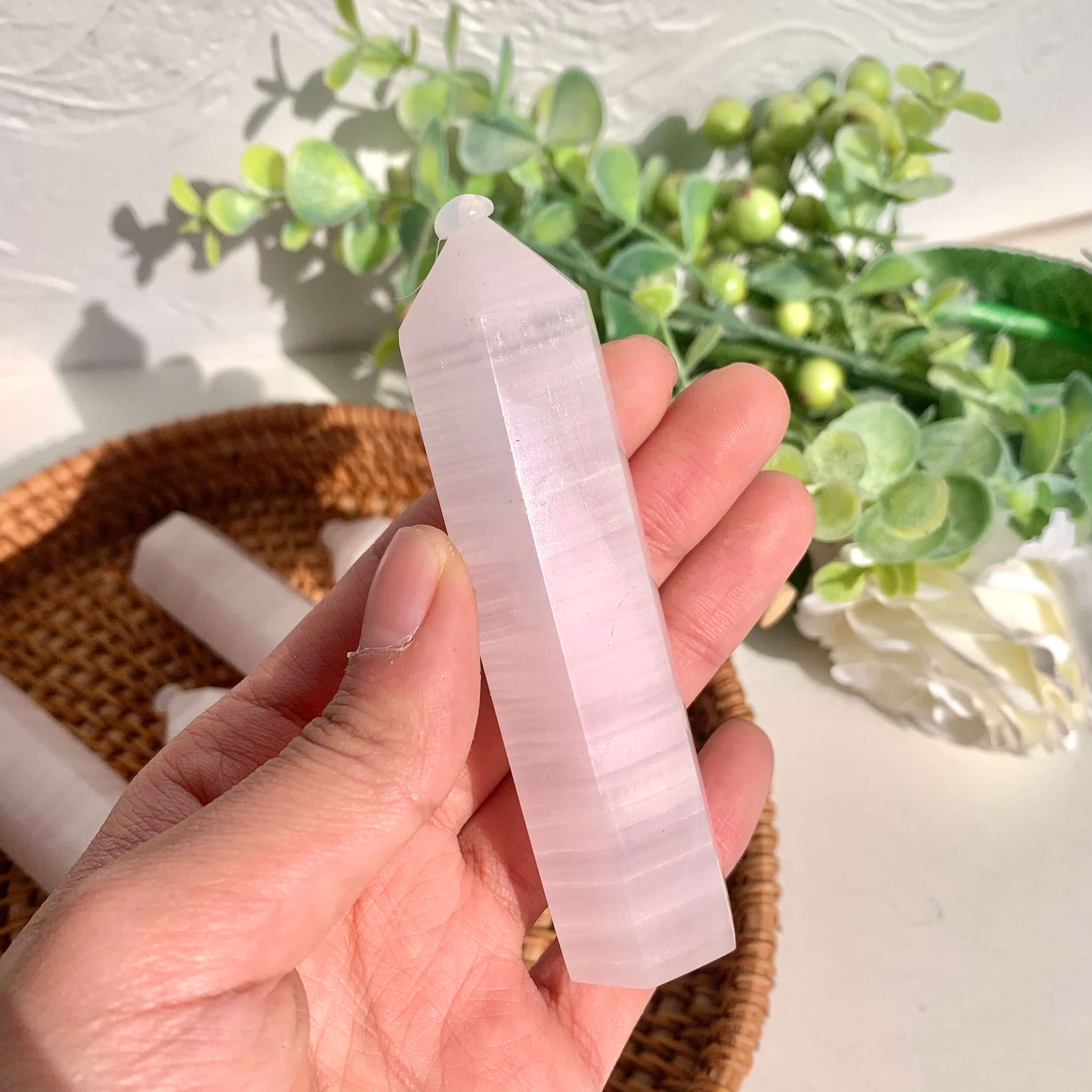 Pink Mangano Calcite Small Tower - Image 2