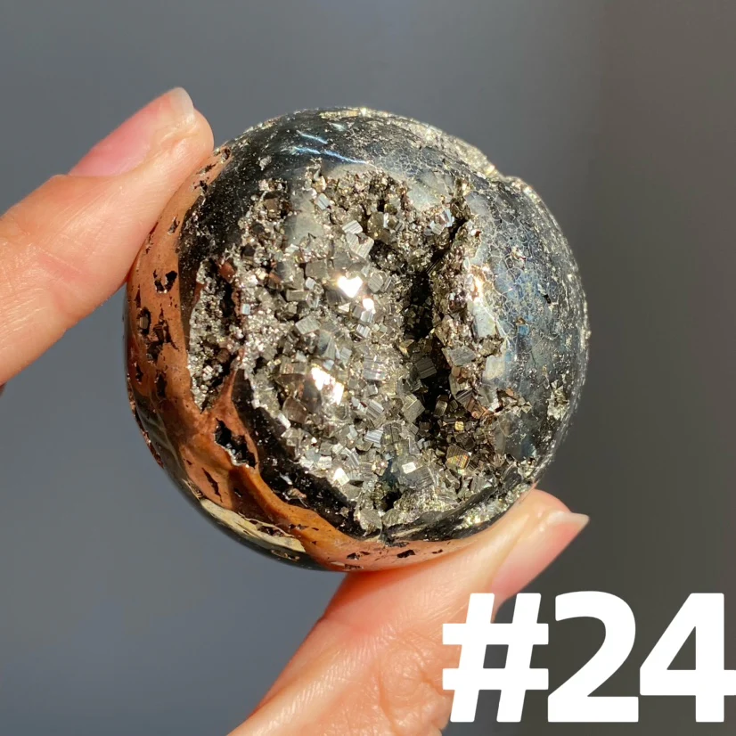 Pyrite Druzy Sphere - Image 8