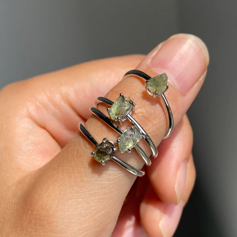 Real Moldavite Rings - Image 2