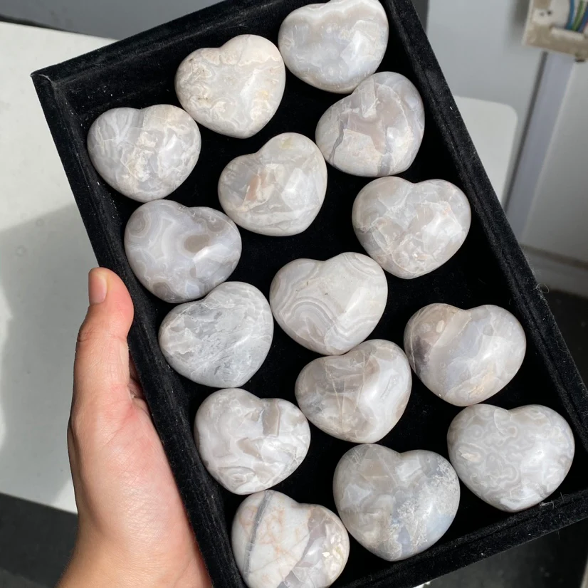 White Mexician Agate Heart - Image 5